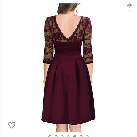 ❌SOLD❌ Vintage Pleated Lace Purple Dress - Picture 2 of 5